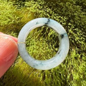 Burmese Natural Icy Light Blue color Jadeite Jade ring, size- 11.5